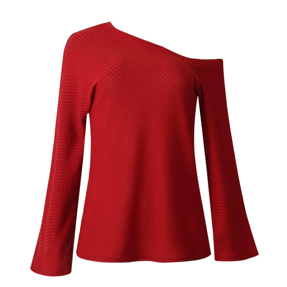 Red cold shoulder top - Picture 2 of 5